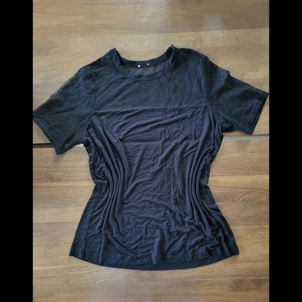 Women's Black Mesh Top